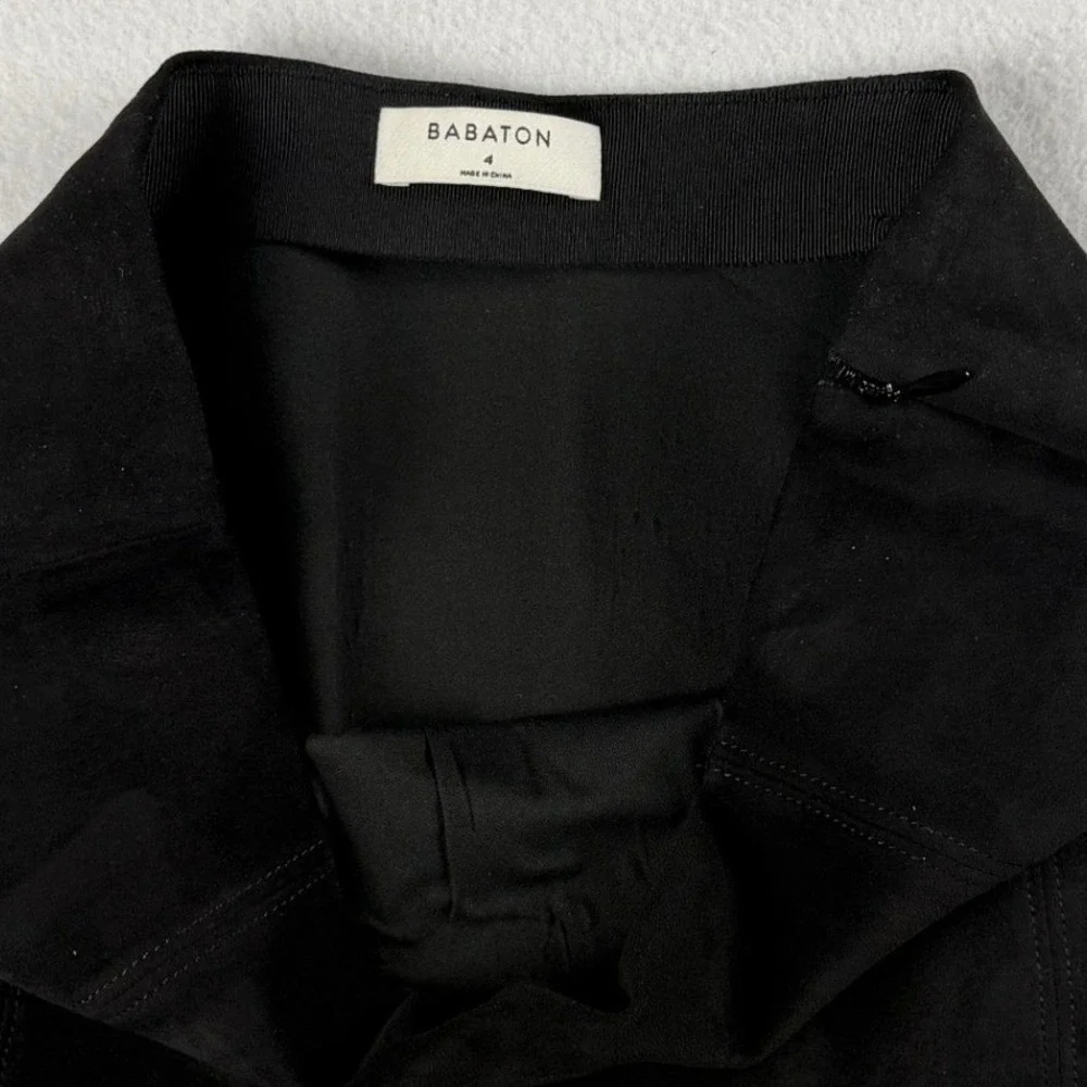 Babaton Women's Hopper Faux Suede Mini Skirt Black Sz 4